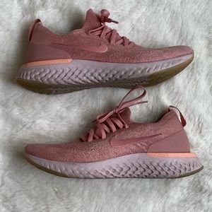 Nike Womens Epic React Flyknit Running Shoe Pink